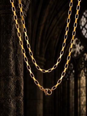Gold Box-Link Chain Necklace